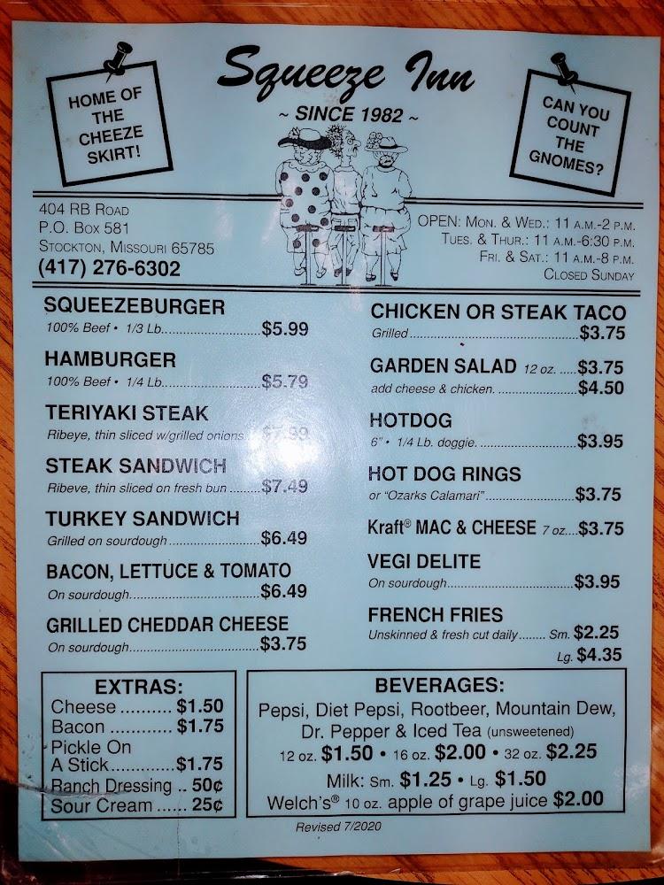 Squeeze Inn Menu image 4